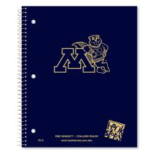 Leaning Gopher Navy 1-Subject Spiral Notebook - Blue