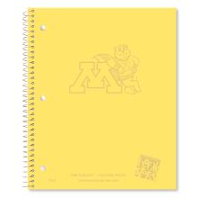 Leaning Gopher Yellow 1-Subject Spiral Notebook - Yellow