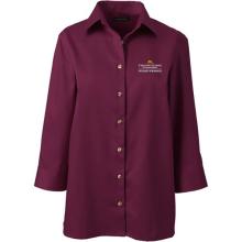 Lands' End Carlson School of Management Women's 3/4 Sleeve Performance Twill Shirt - XS, Maroon
