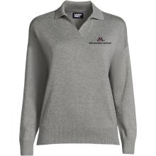 Lands' End Minnesota Carlson Women's Polo Collar Sweater  - XS, Gray