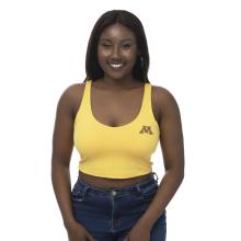 Zoozatz University of Minnesota Women's V Neck Crop Top - XS, Gold