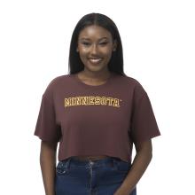 Zoozatz University of Minnesota Women's Crop T-Shirt - XS, Maroon