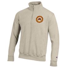 Champion University of Minnesota Quarter Zip Faux Seal Pullover  - XS, Oatmeal / Khaki / Tan