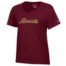 Champion Glittery University of Minnesota Women's V-Neck Tee - XS, Maroon