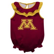 Vive Le Fete University of Minnesota M Ruffle Onesie - 6 Months, Maroon