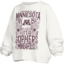 Pressbox University of Minnesota Women's Flowers Crewneck Sweatshirt - S, White