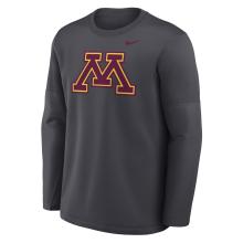 Nike University of Minnesota Coaches Crew Neck Long Sleeve Tee  - S, Gray