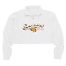 Blue 84 Crookston Golden Eagles Women's 1/4 Zip Cropped Sweatshirt - S, White