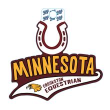 Blue 84 Minnesota Crookston Equestrian Sticker - Maroon