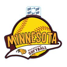 Blue 84 Minnesota Crookston Softball Sticker - Yellow