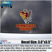 Goldy Minnesota Hockey Decal - Maroon