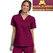 Women's V-Neck Tunic Nurse Anesthesia Logo - S, School of Nursing, Anesthesia, Medical Laboratory Sciences - Wine