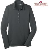 Women's Community-University Long Sleeve Dri-Fit Stretch Polo - S, Gray