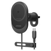 Anker - Qi2 15W Sliding Vent Car Mount Charger with 25W Car Charger - Black