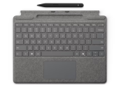Microsoft Surface Pro Keyboard with Slim Pen V2 (Bundle) - Platinum 13in Box Standard Keyset - Alcantara Material - Gray