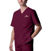 Men's Five Pocket Scrub Top - XS, Maroon, M Physicians