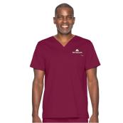 Unisex 2 Pocket V-Neck Top - S, Maroon, M Physicians