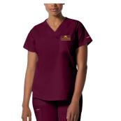Women's Nurse Anesthesia 2 Pocket V-Neck Top  - XS, School of Nursing, Anesthesia, Medical Laboratory Sciences - Wine