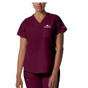 Women's 2 Pocket V-Neck Top  - XS, Maroon, M Physicians