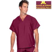 Unisex Nursing Anesthesia V-Neck Scrub Top - M, School of Nursing, Anesthesia, Medical Laboratory Sciences - Wine