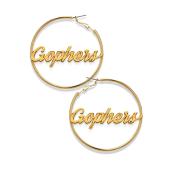 University of Minnesota Gopher Hoop Earrings  - Gold
