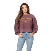 Chicka-D University of Minnesota Women's Cropped Sweatshirt - M, Maroon