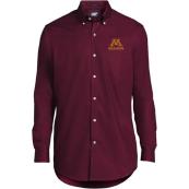 Lands' End M Grandpa Men's Long Sleeve Buttondown - 14.5x33 Regular, Maroon