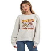 Chicka-D University of Minnesota Women's Crew Neck Sweatshirt  - S, Gray