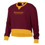 Champion University of Minnesota Women's High & Low Crew Neck Sweatshirt  - XS, Maroon