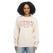 ZooZatz University of Minnesota Women's Crew Neck Sweatshirt - XS, Oatmeal / Khaki / Tan