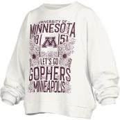 Pressbox University of Minnesota Women's Flowers Crewneck Sweatshirt - M, White