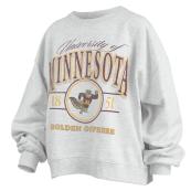 Pressbox University of Minnesota Women's Oversized Crewneck Sweatshirt  - M, Oatmeal / Khaki / Tan