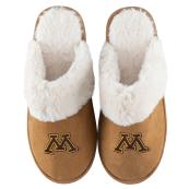 Women's ZooZatz University of Minnesota Faux Fur Slippers - 7-8, Oatmeal / Khaki / Tan