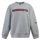 Hype & Vice University of Minnesota Women's Oversized Crewneck Sweatshirt - S, Gray