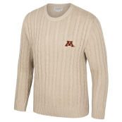 UScape University of Minnesota Cable Sweater  - S, Oatmeal / Khaki / Tan